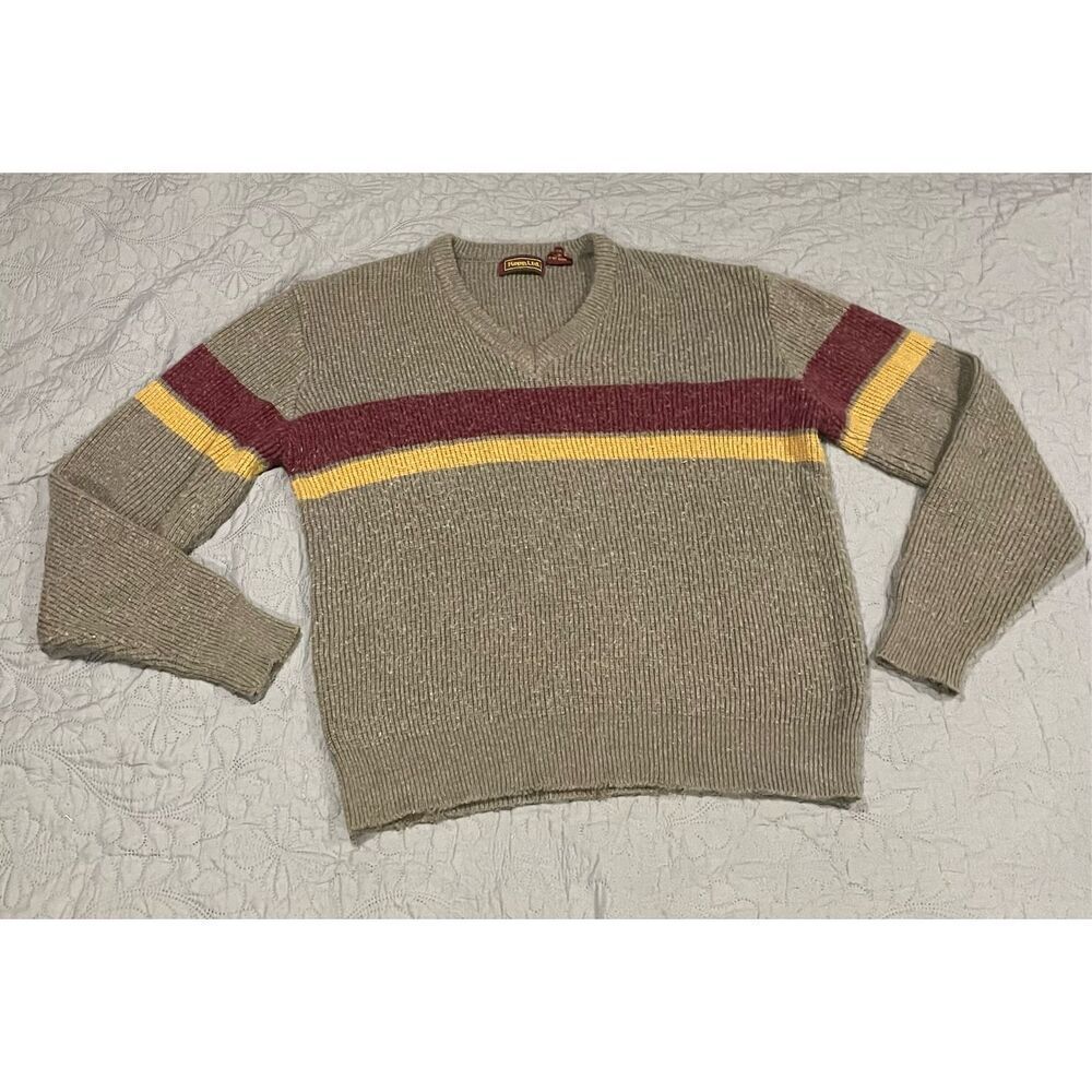 Repp, Ltd. Men’s Large Vintage Sweater Tan Striped